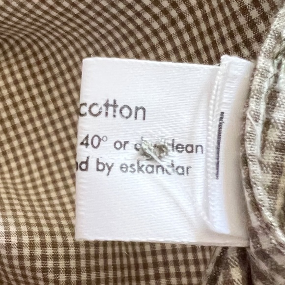 Eskander Gingham Check Boxy Double Collar Shirt | Size 1 SMALL - Picture 9 of 11